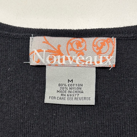 Nouveaux Black and White knit top with squared off neckline - Picture 5 of 8